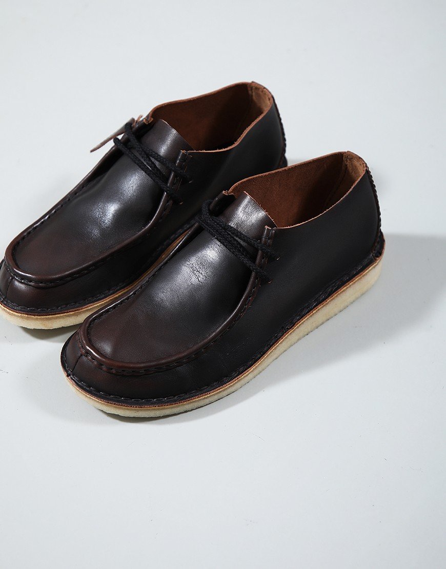 Clarks Originals Desert Nomad Shoes Dark Tan Combi