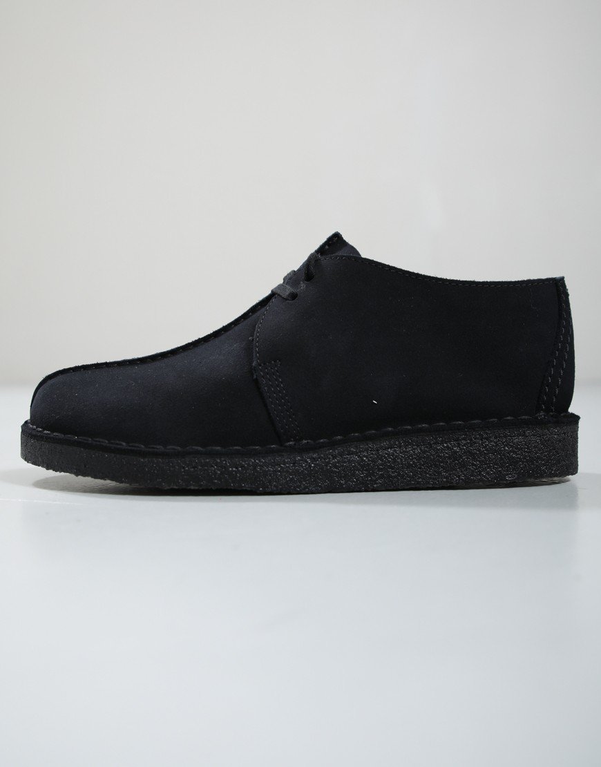 Clarks Original Desert Trek Shoes Black Suede