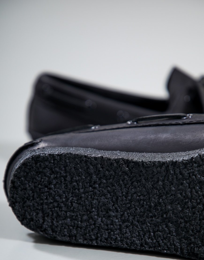 Clarks Originals Godney Boat Shoe Black Leather