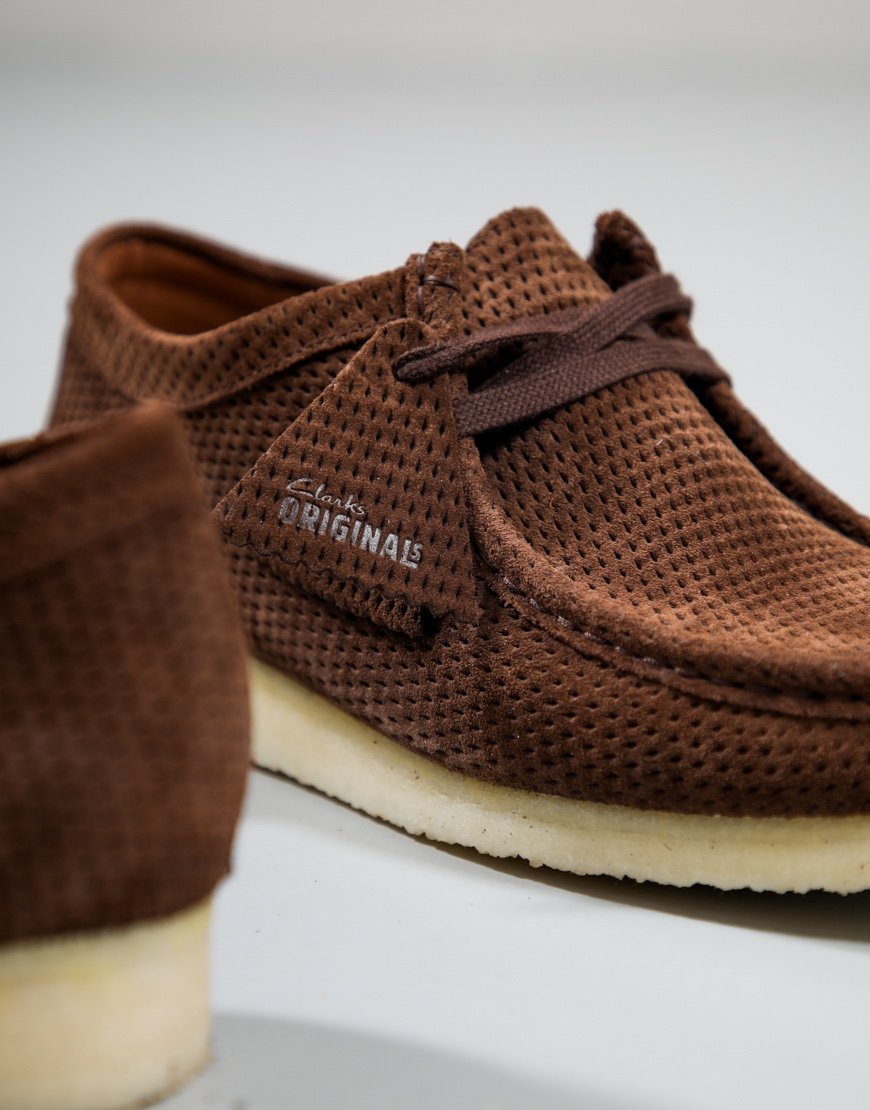 Clarks Originals Wallabee Shoes Dark Brown Int