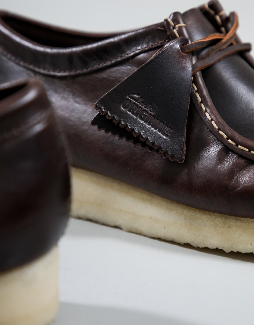 Clarks Originals Wallabee Shoe Dark Brown Leather