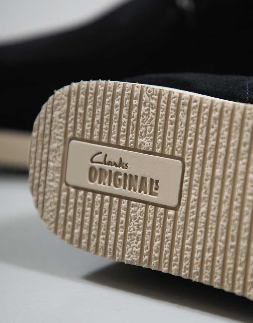 Clarks Originals Wallabee Lite Shoes Black Suede