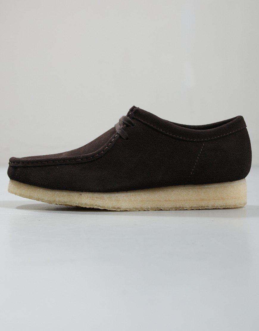 Clarks Originals Wallabee Shoes Dark Brown Suede