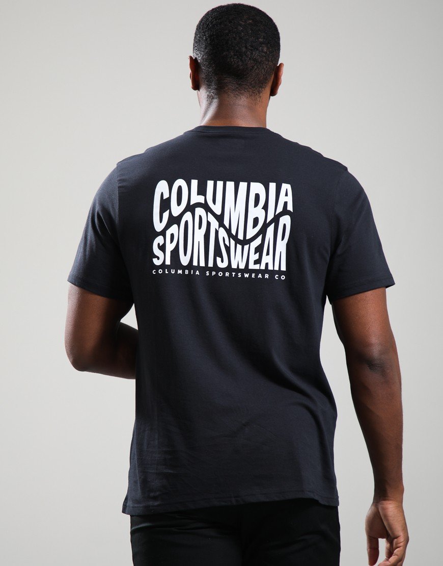 Columbia CSC Outdoor Back Graphic T-Shirt Black/Wavy Branded Peaks