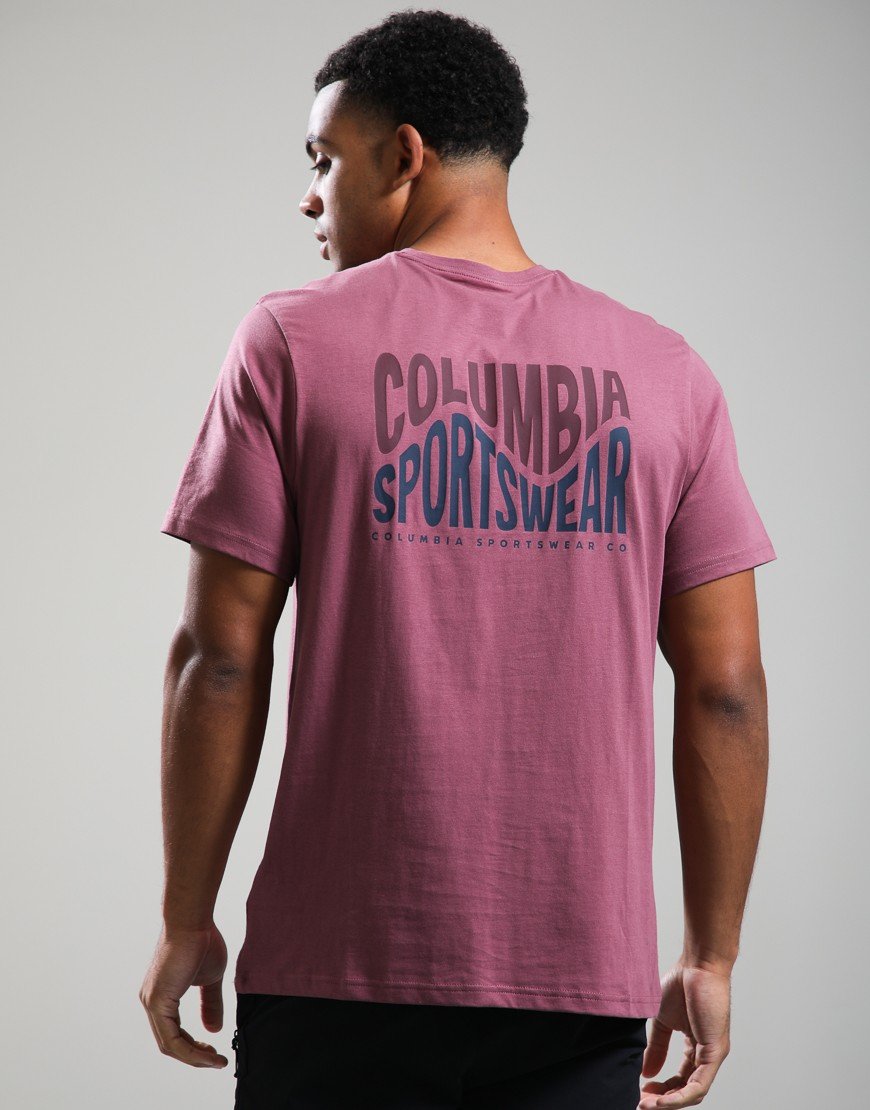 Columbia CSC Outdoor Back Graphic T-Shirt Antique Mauve/Wavy Branded Peaks