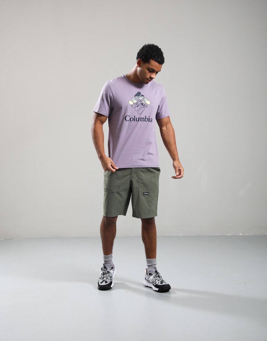 Columbia CSC Seasonal Graphic T-Shirt Shale Purple/Heavenly Stacked Gem