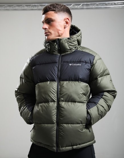 Columbia Pike Lake II Hooded Puffer Jacket Stone Green/Shark
