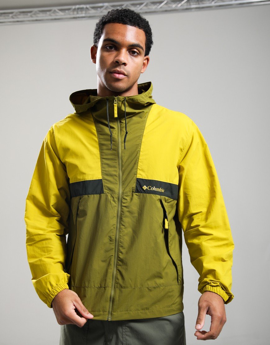 Columbia Spire Valley Hooded Windbreaker Antique Moss/Mossy Green/Greenscape