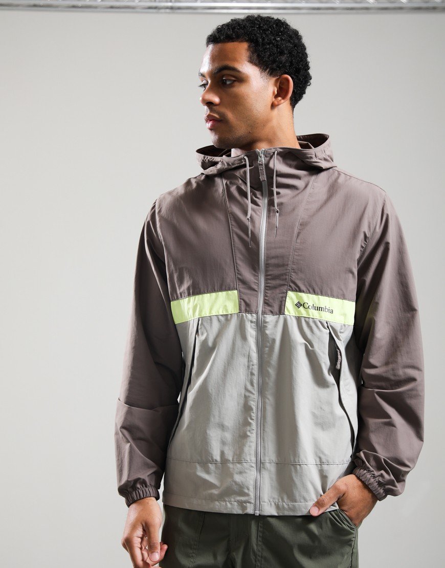 Columbia Spire Valley Hooded Windbreaker Iron/Flint Grey/Neon Light