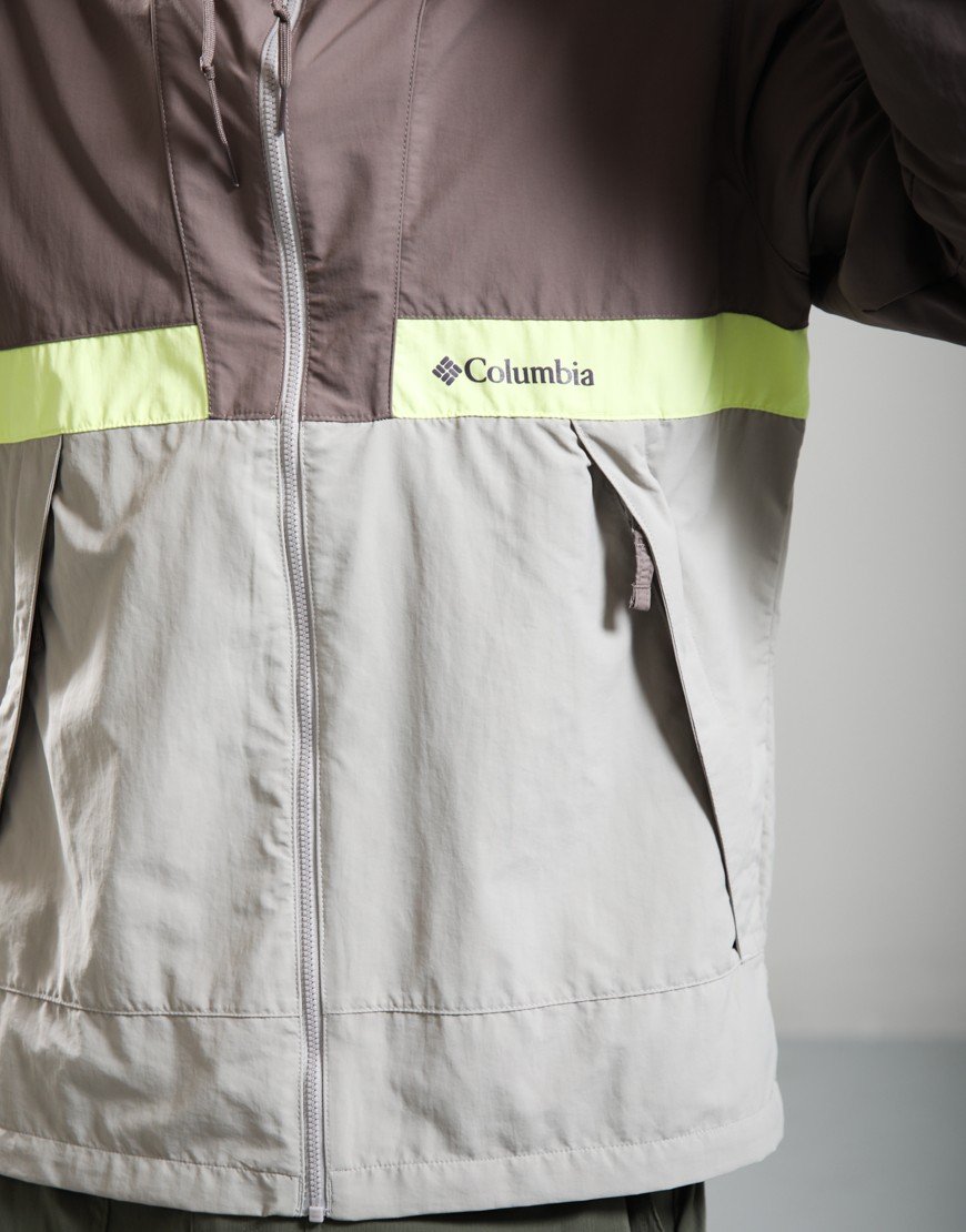 Columbia Spire Valley Hooded Windbreaker Iron/Flint Grey/Neon Light