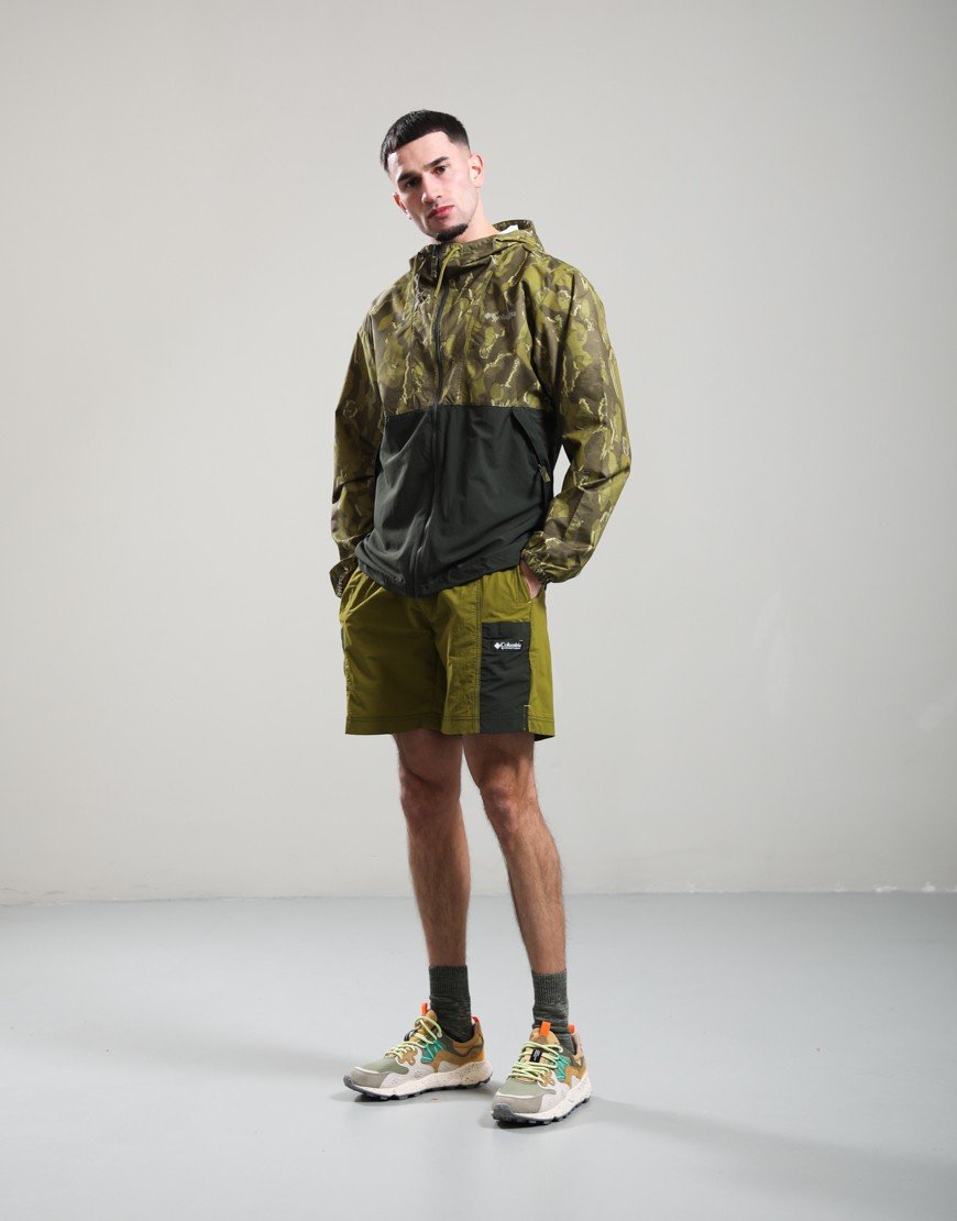 Columbia Spire Valley Novelty Windbreaker Mossy Green Treebark/Greenscape