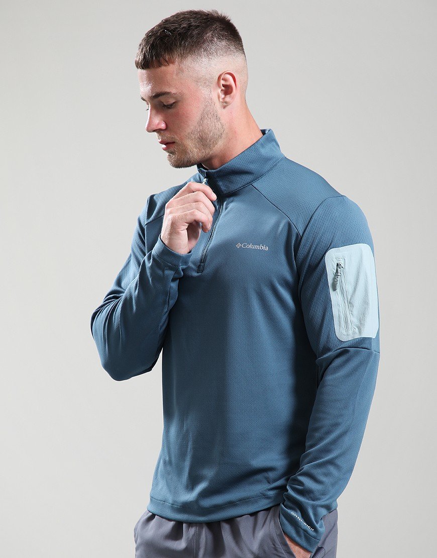 Columbia Tech Knit 1/4 Zip Sweat Everblue/Crushed Blue