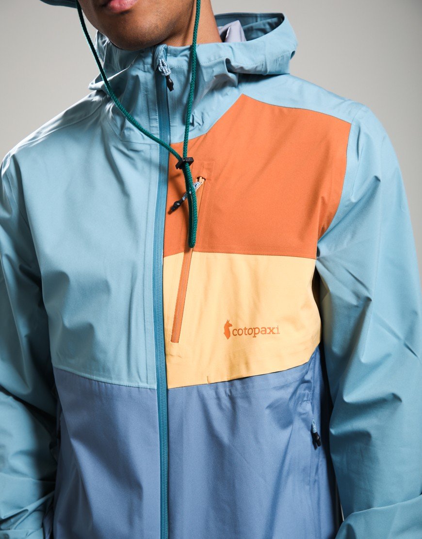 Cotopaxi Impermeo 3L Hooded Shell Jacket Everglade/Steel Blue