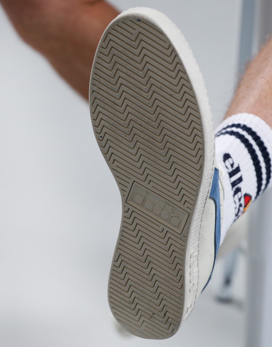 Diadora Game L Low Wax Suede Pop Trainers White/Bleached Denim