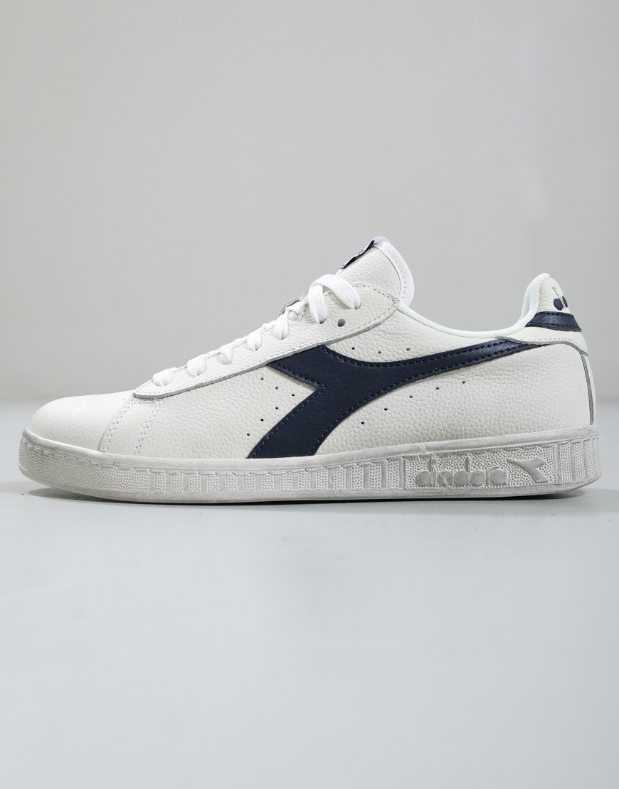 Diadora Game L Low Trainers White/Blue Caspian Sea
