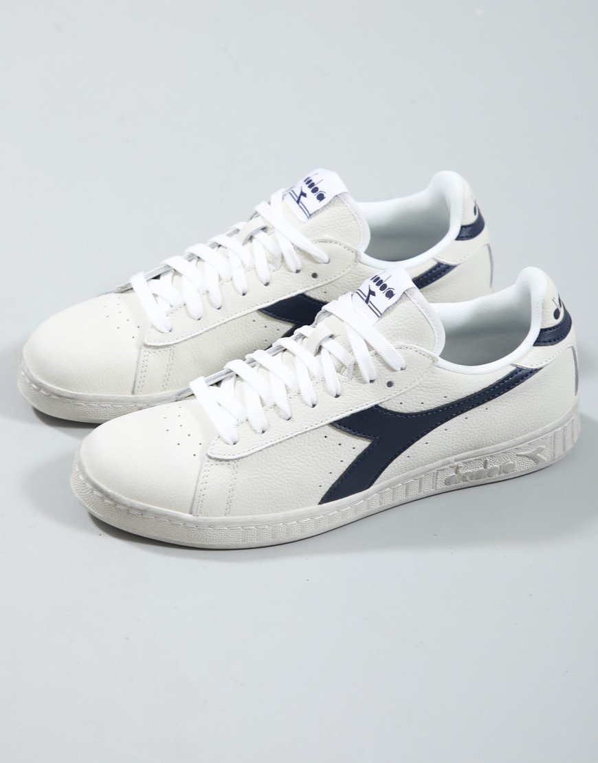 Diadora Game L Low Trainers White/Blue Caspian Sea