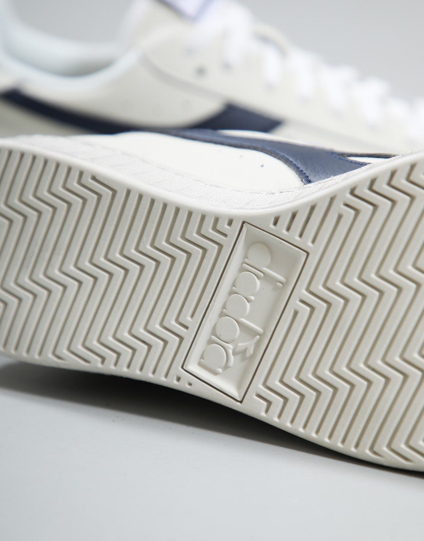 Diadora Game L Low Trainers White/Blue Caspian Sea