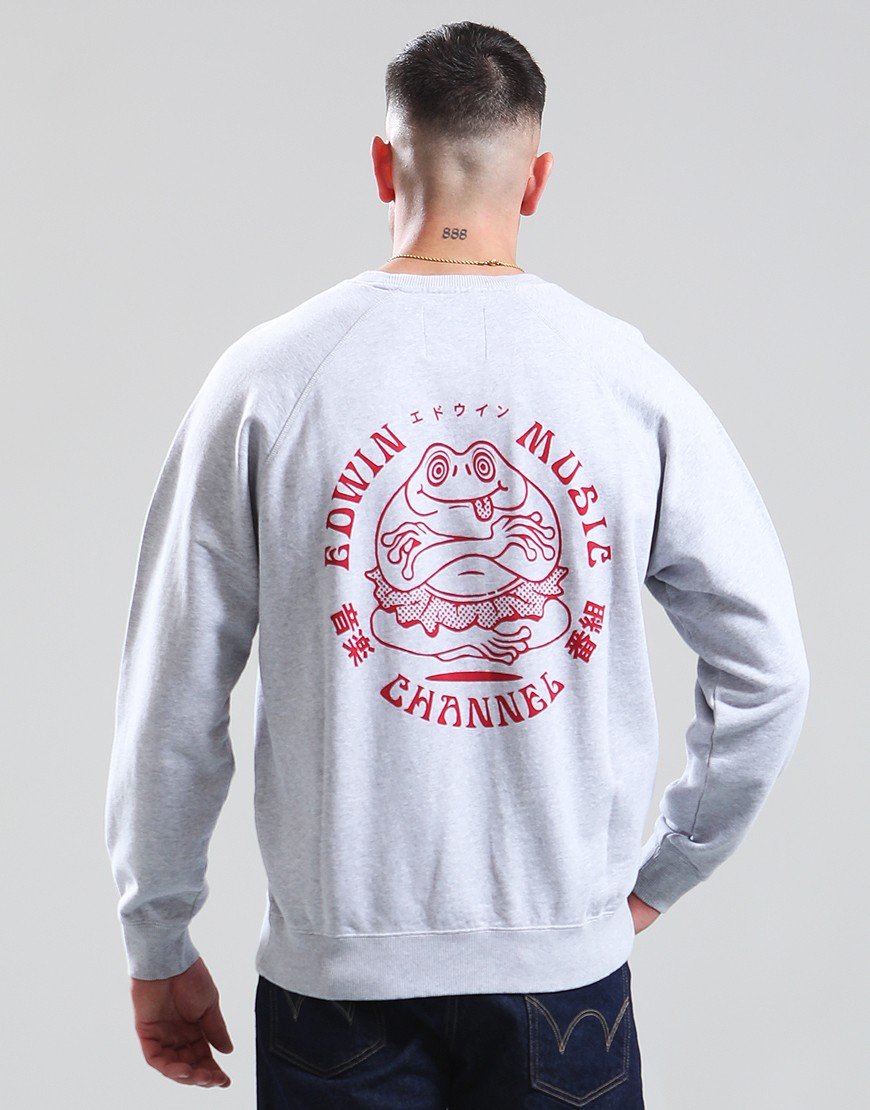 EDWIN Music Channel Sweat Grey Marl