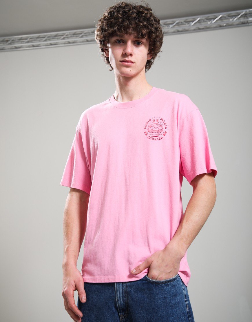 Edwin Music Channel T-Shirt Begonia Pink