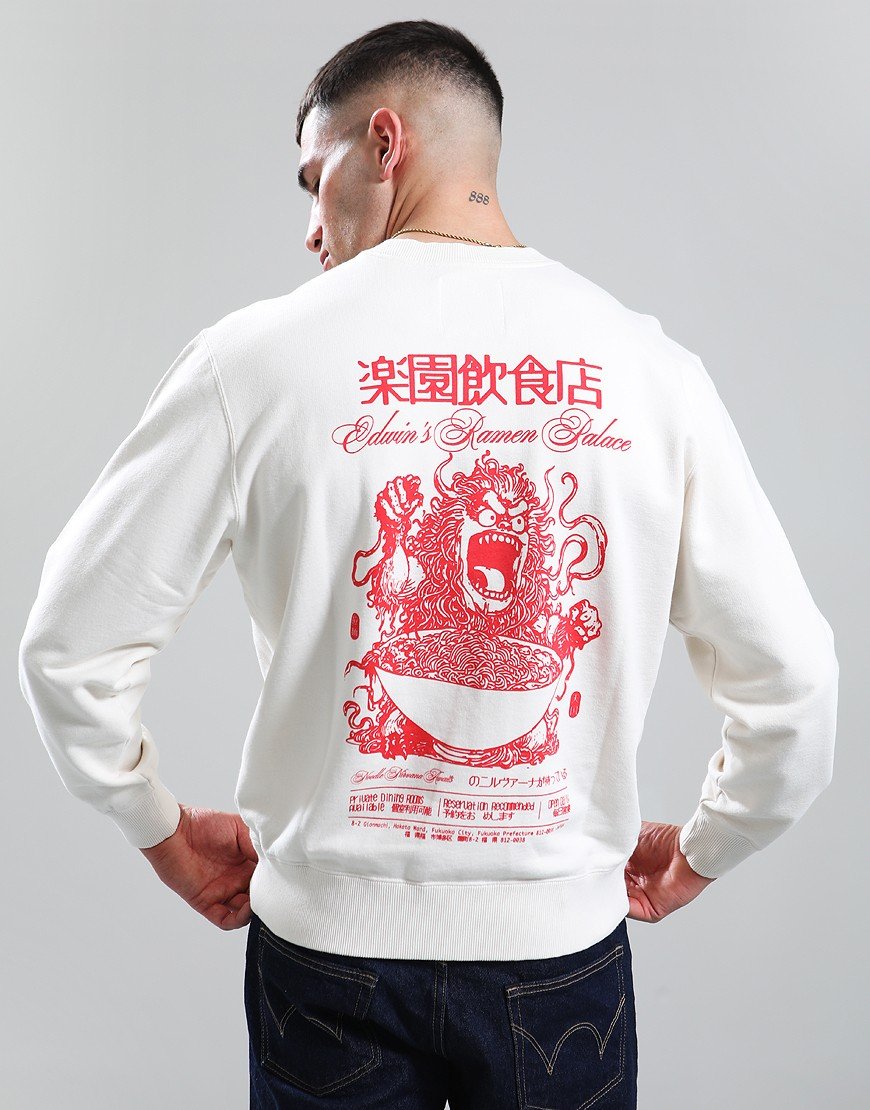 EDWIN Ramen Palace Sweat White Whisper 