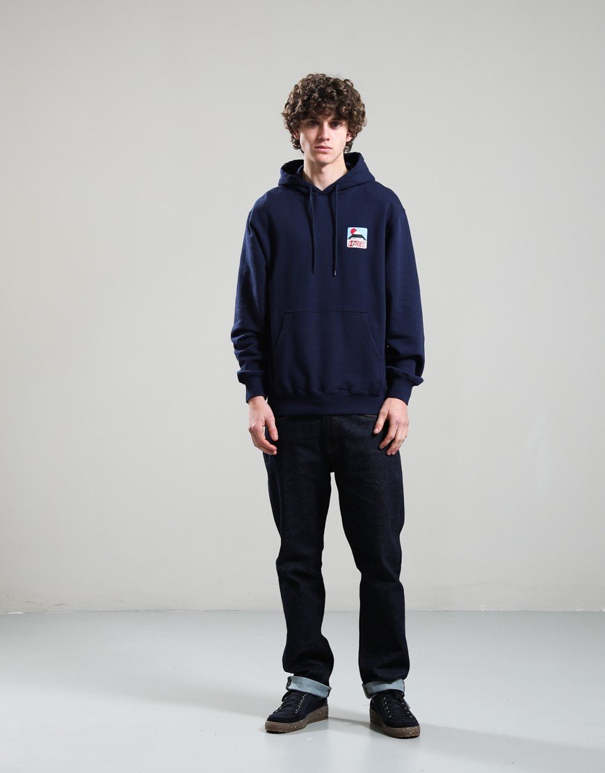 Edwin Sunset On Fuji San Hoodie Maritime Blue