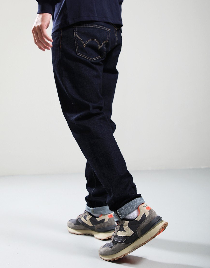 EDWIN Kaihara Tapered Stretch Denim Jeans Blue Rinsed