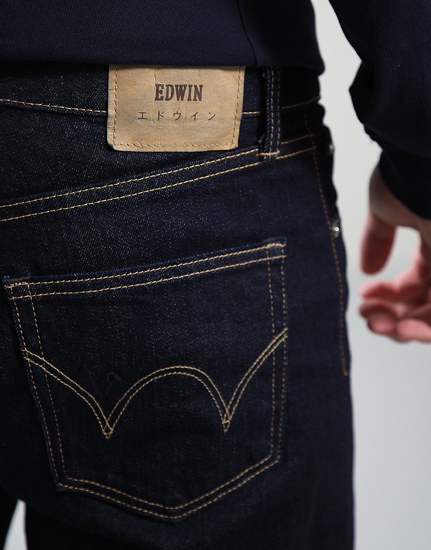 EDWIN Kaihara Tapered Stretch Denim Jeans Blue Rinsed EDWIN Kaihara Tapered Stretch Denim Jeans Blue Rinsed