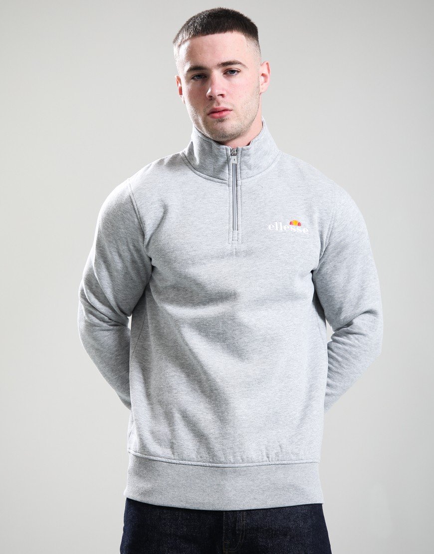 Ellesse Benevento 1/4 Zip Sweat Light Grey Marl