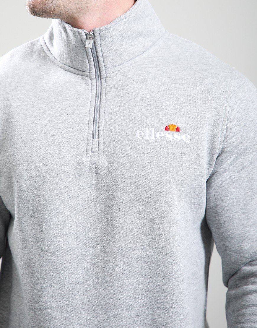 Ellesse Benevento 1/4 Zip Sweat Light Grey Marl