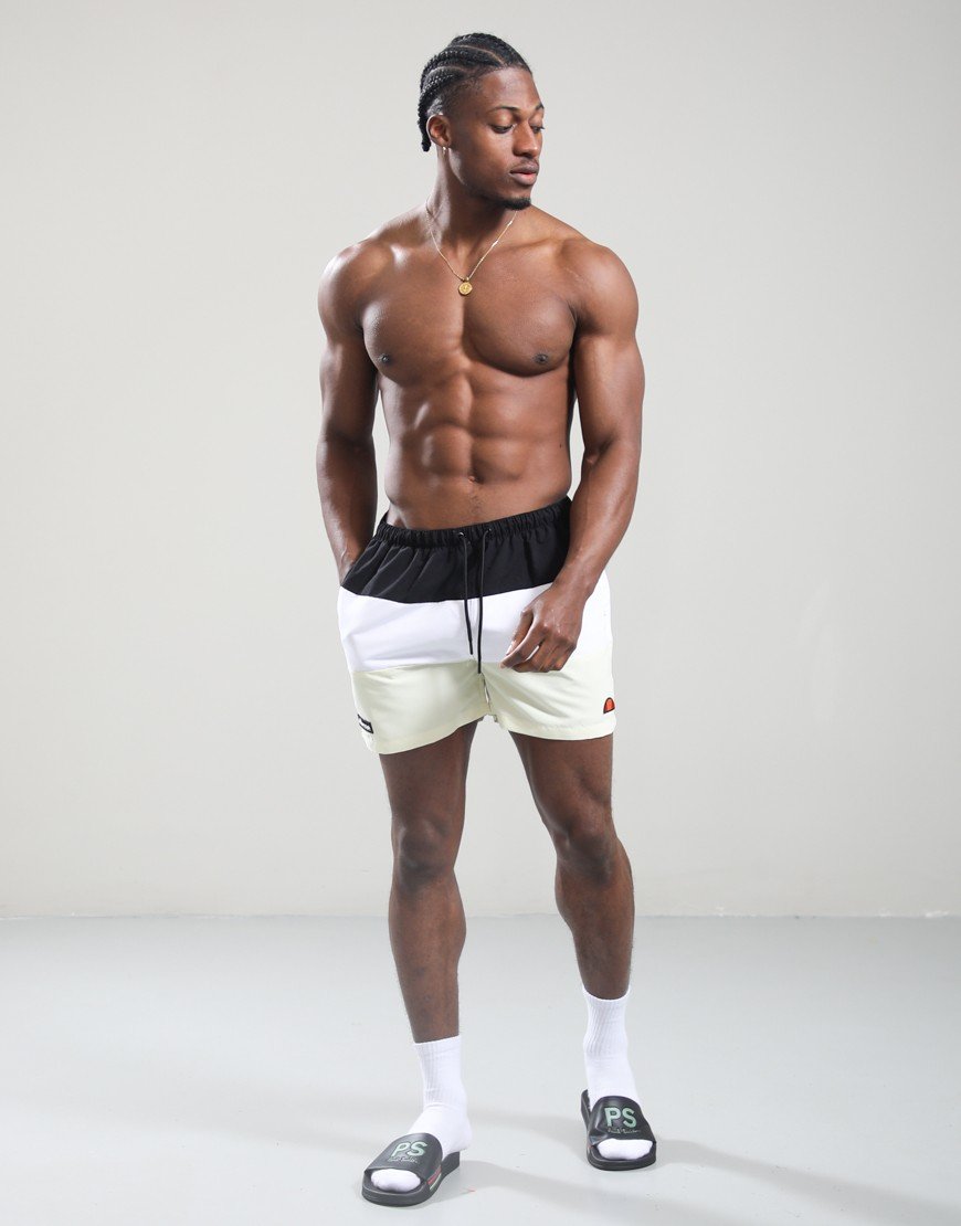 Ellesse Cielo Swim Shorts Black/White/Light Yellow
