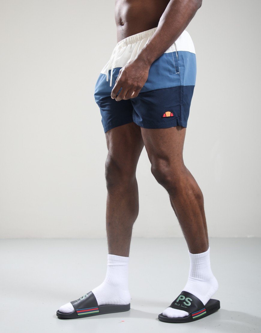 Ellesse Cielo Swim Shorts Off White/Blue/Navy