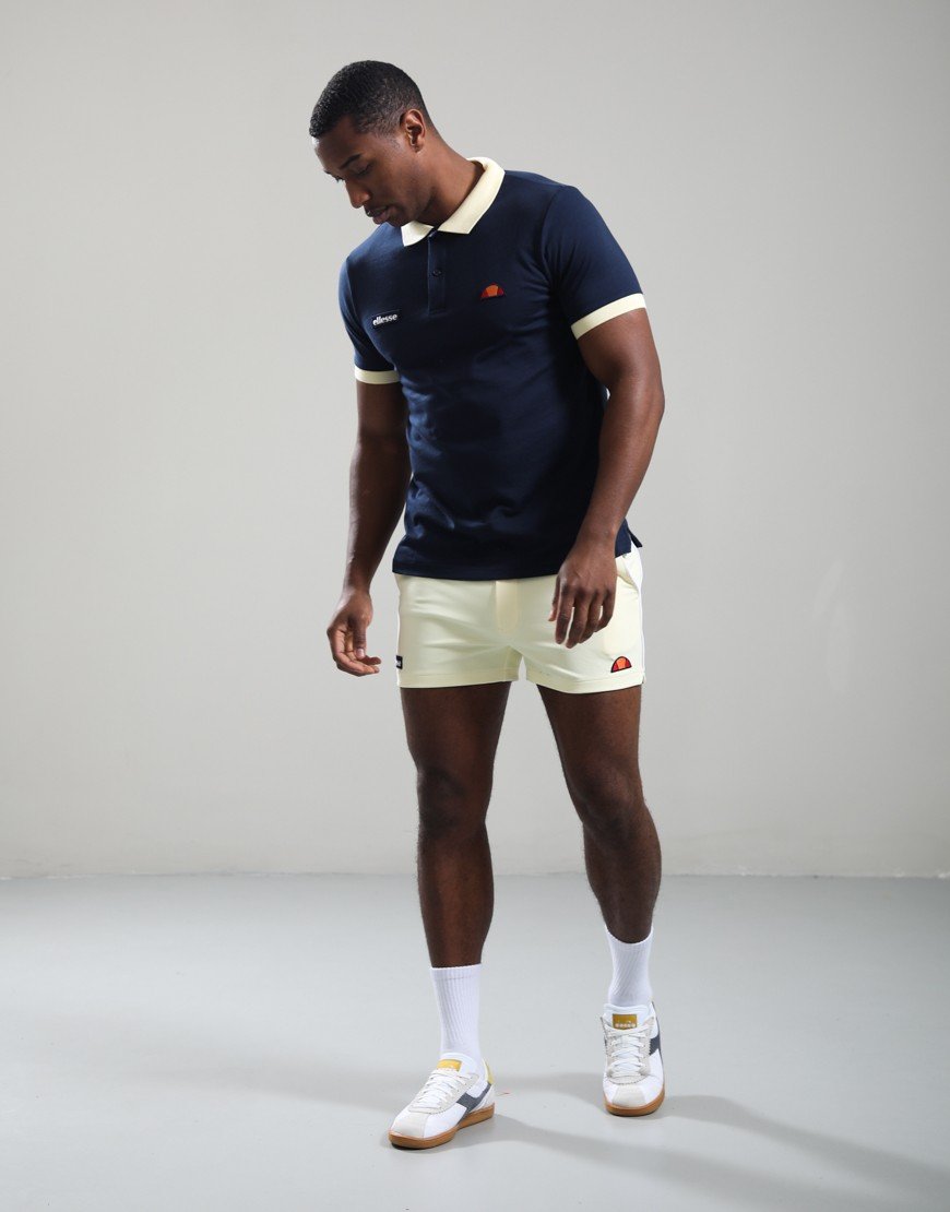 Ellesse Lessepsia Polo Shirt Navy/Light Yellow