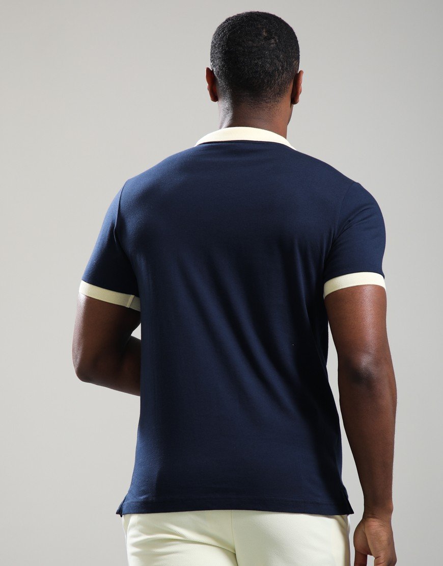 Ellesse Lessepsia Polo Shirt Navy/Light Yellow