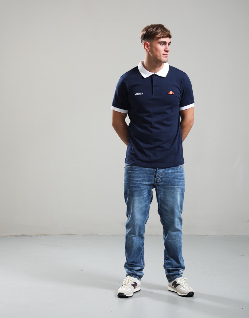 Ellesse Lessepsia Polo Shirt Navy/White