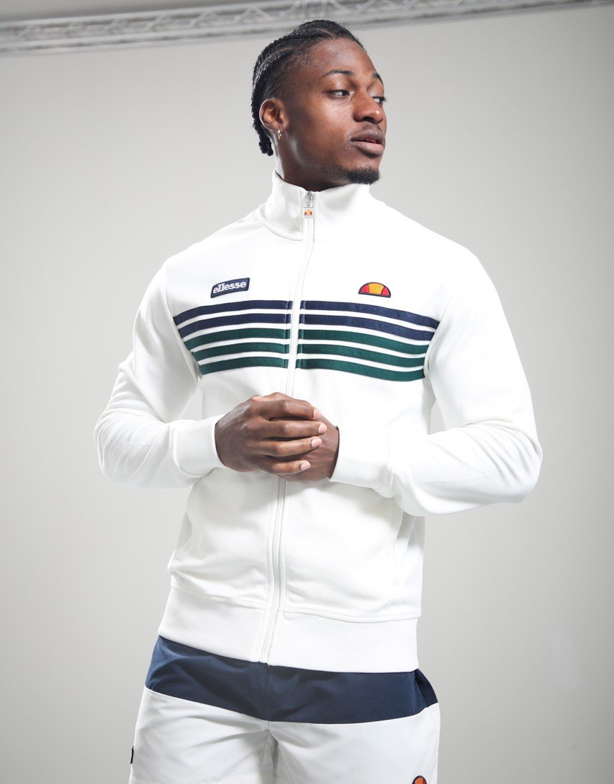 Ellesse Vicenza Track Jacket Off White/Dark Green
