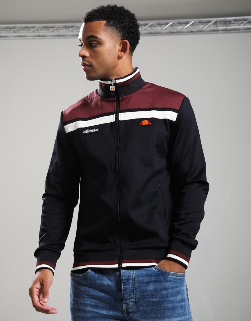 Ellesse Vignola Track Top Black/Burgundy