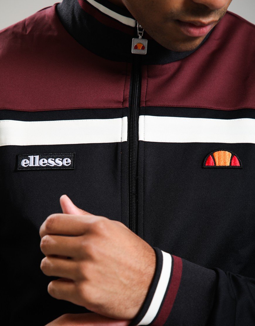 Ellesse Vignola Track Top Black/Burgundy