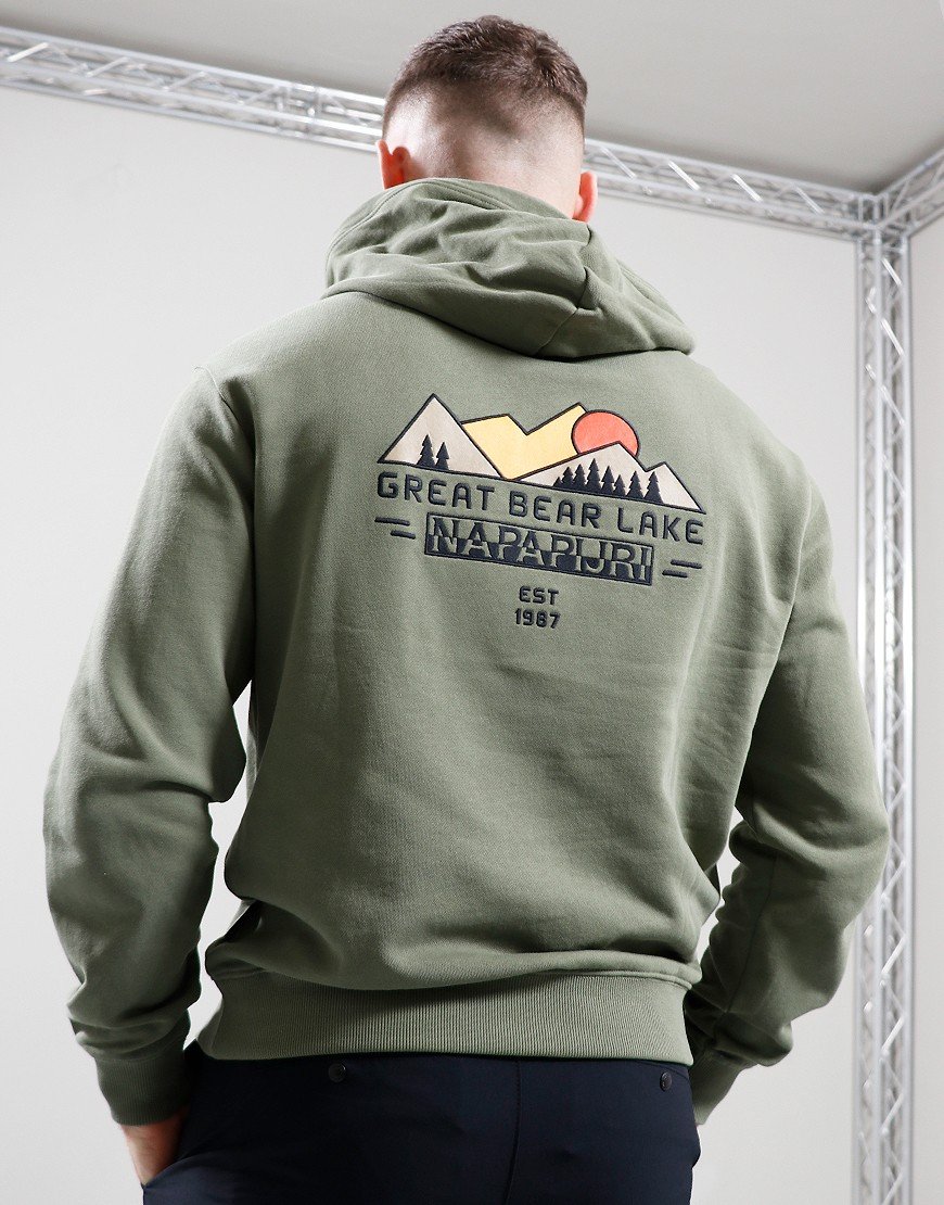 Terraces Menswear Napapijri Hoodie Green Napapijri B-Boyd Hoodie