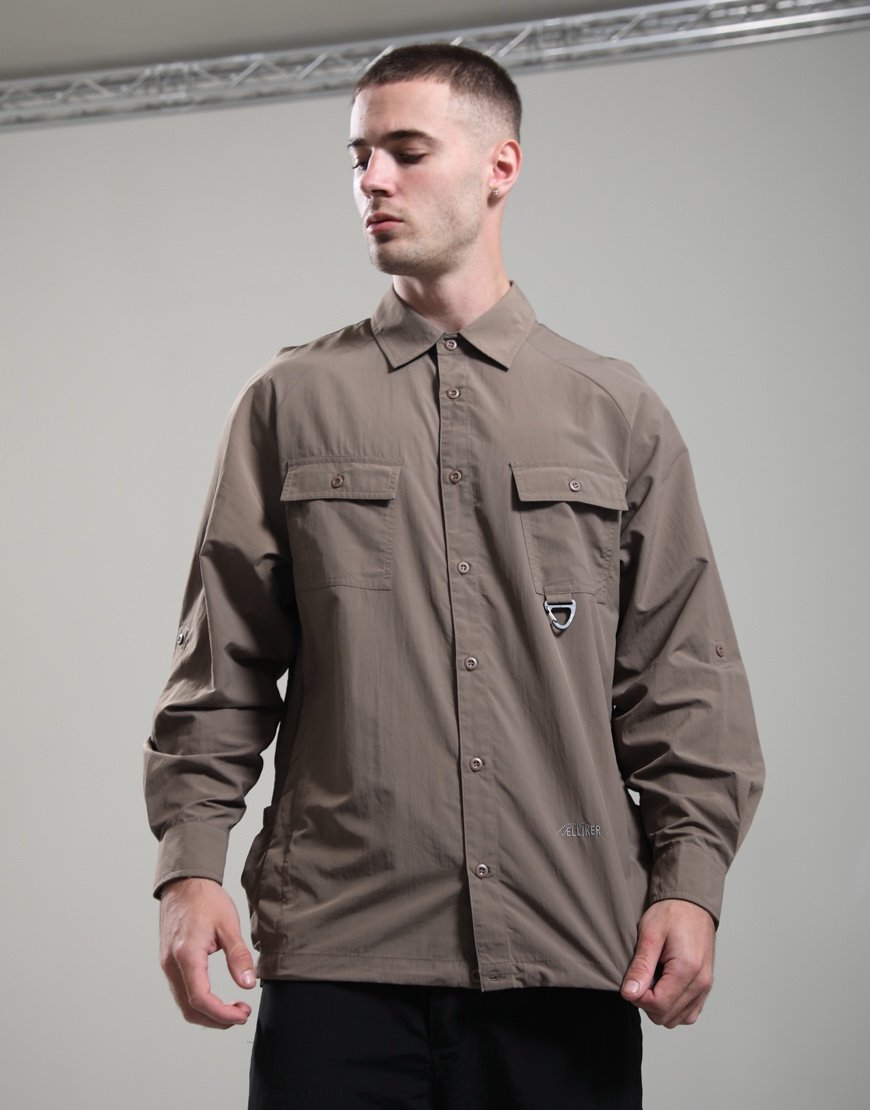 Elliker Alston Long Sleeve Tech Shirt Dark Taupe