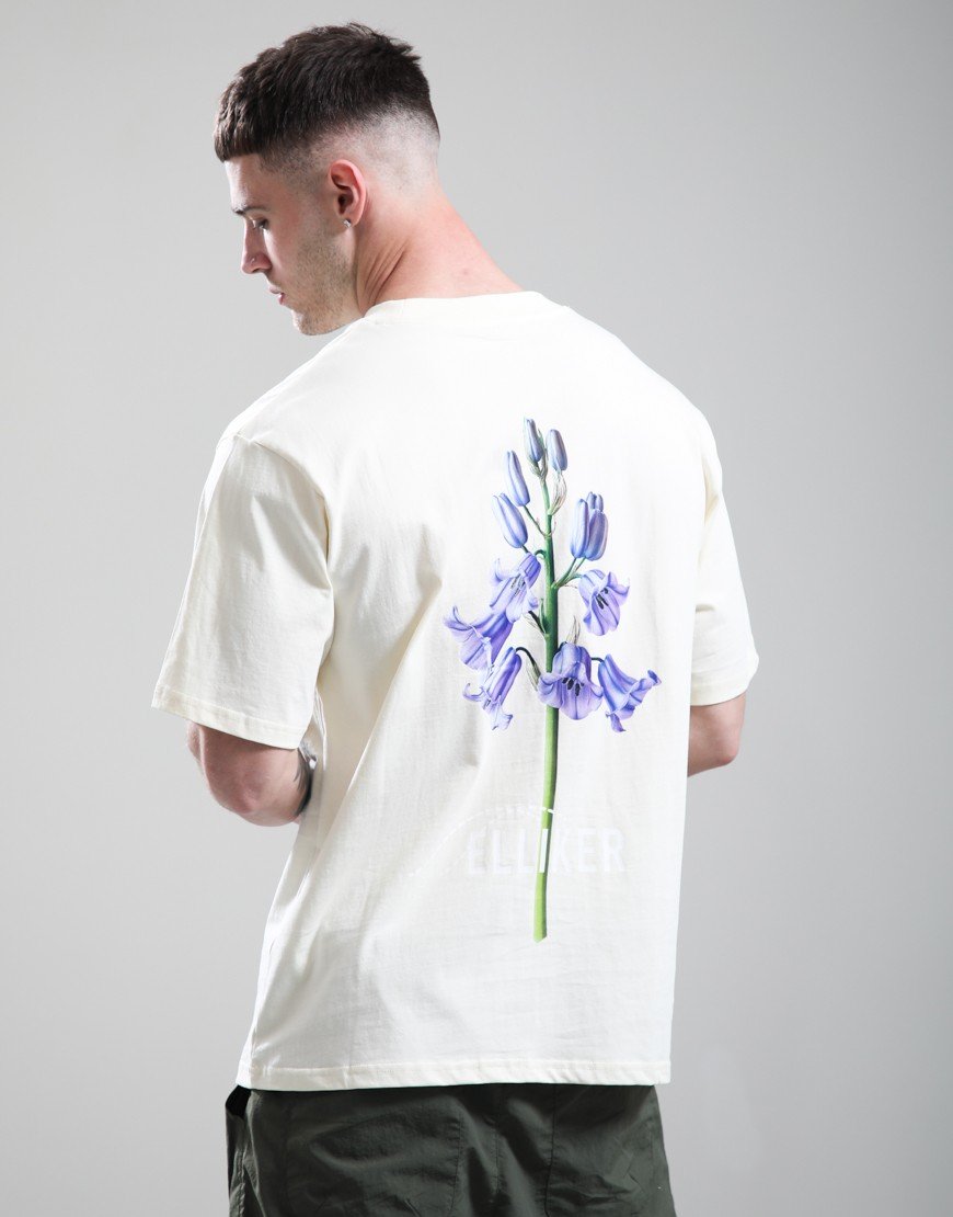 Elliker Bluebell Print T-Shirt Off White