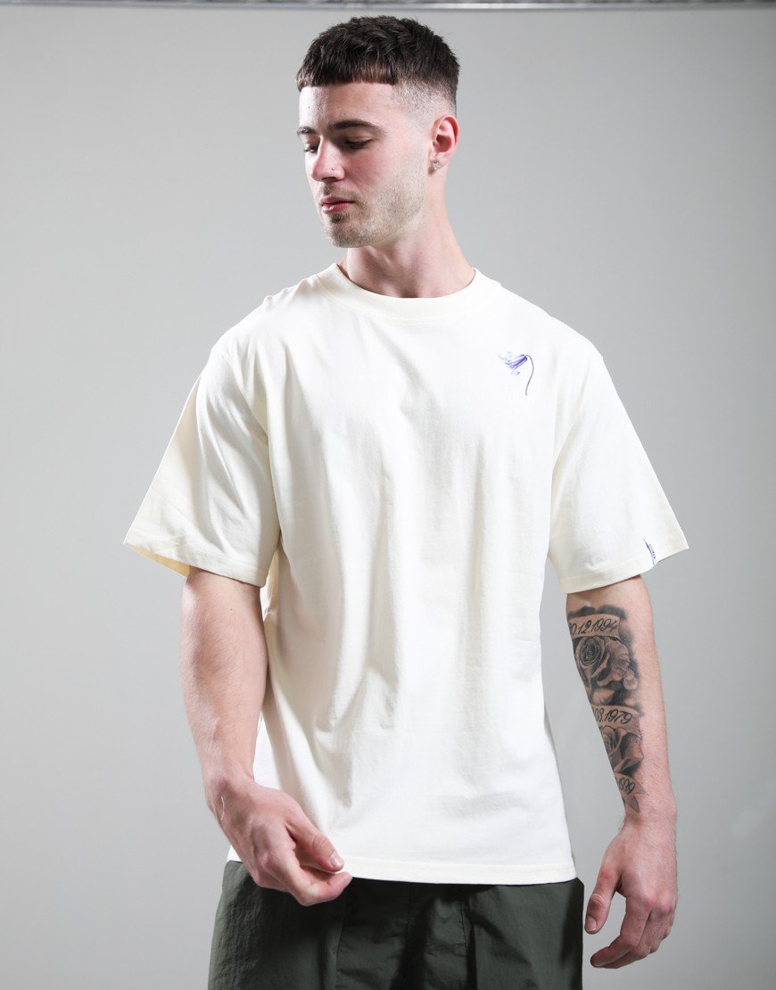 Elliker Bluebell Print T-Shirt Off White