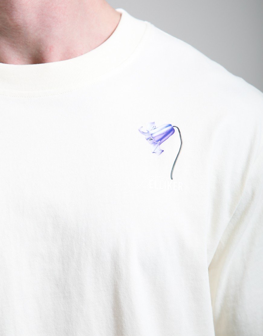 Elliker Bluebell Print T-Shirt Off White