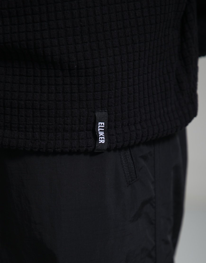 Elliker Hudswell Pullover Grid Fleece Hoodie Black