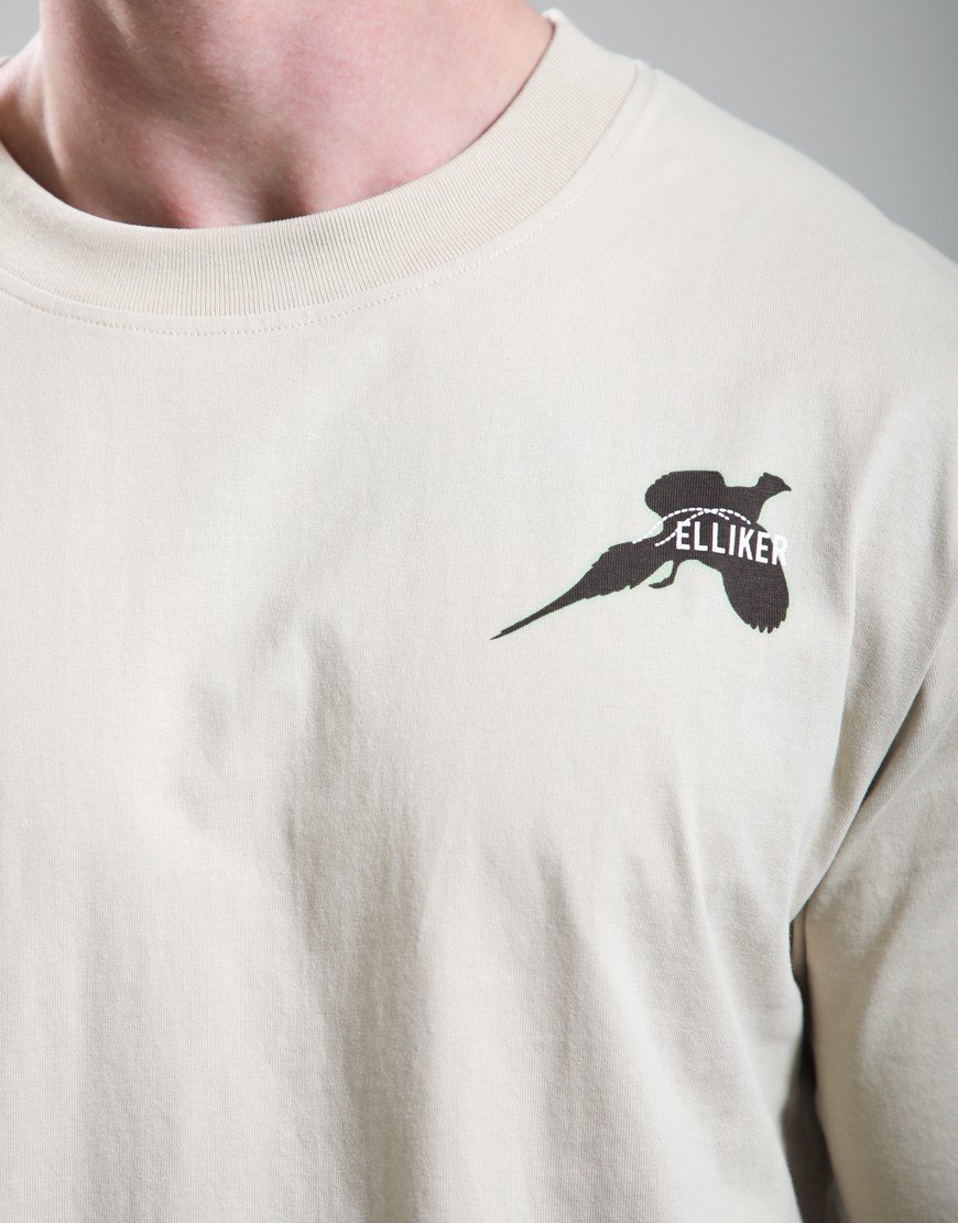 Elliker Rill Bird Print T-Shirt Beige