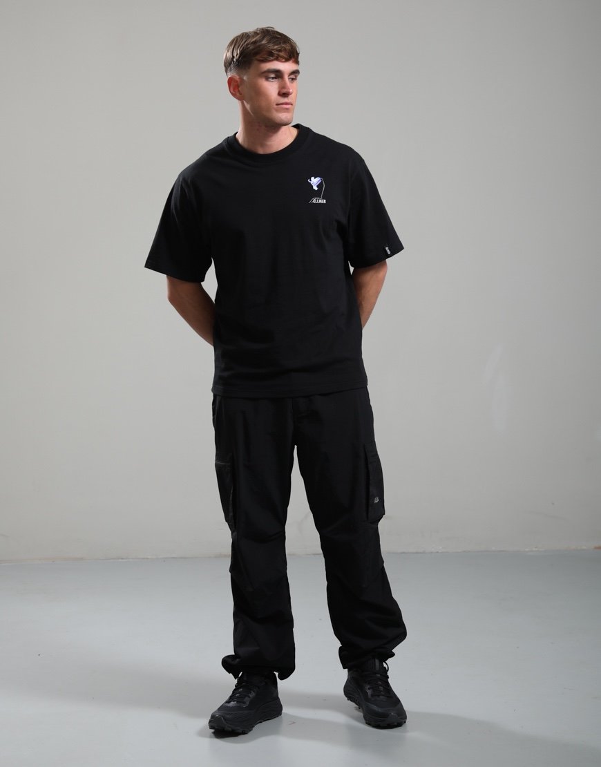 Elliker Rill Bluebell Print Short Sleeve T-Shirt Black
