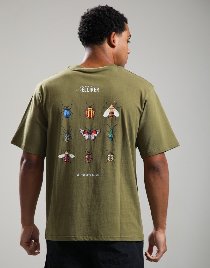 Elliker Rill Bug Print T-Shirt Dark Mint