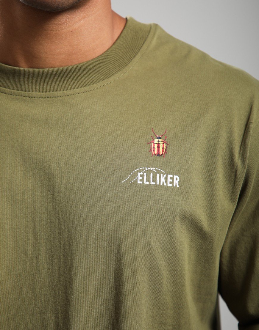 Elliker Rill Bug Print T-Shirt Dark Mint