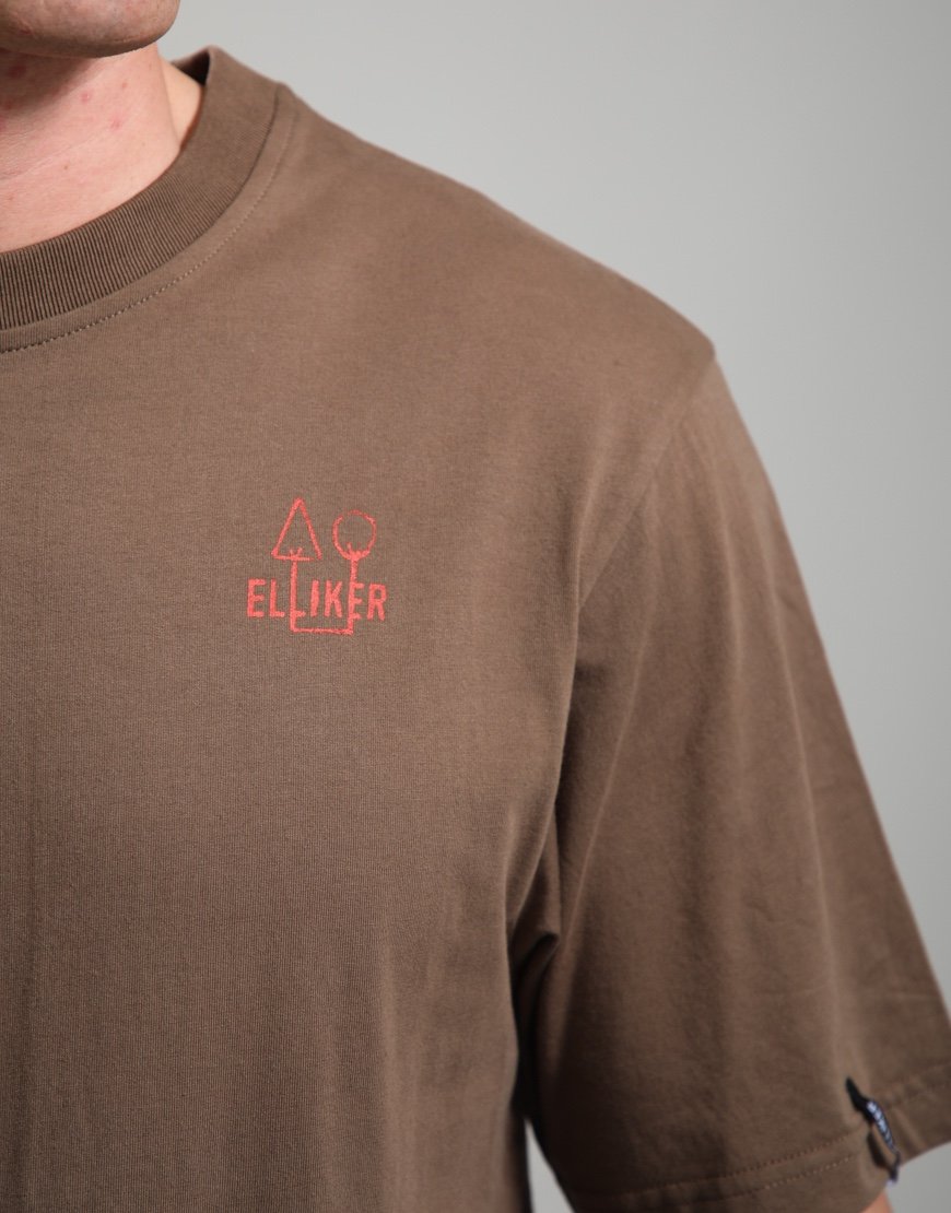 Elliker Rill Campfire Print Short Sleeve T-Shirt Dark Brown