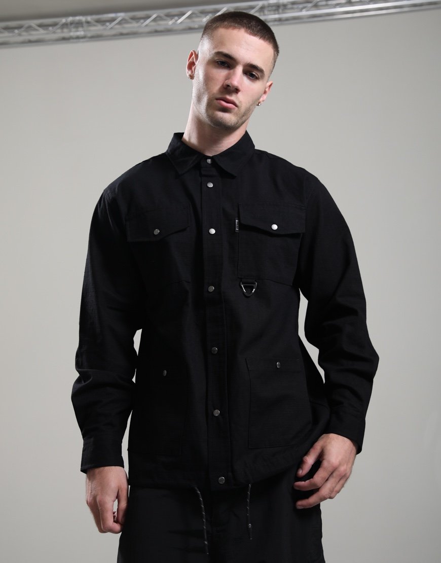 Elliker Thwaite Long Sleeve Overshirt Black