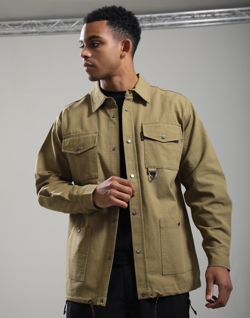 Elliker Thwaite Long Sleeve Overshirt Olive